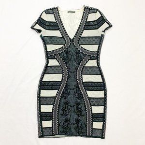 Alexander McQueen Black White Bodycon Dress